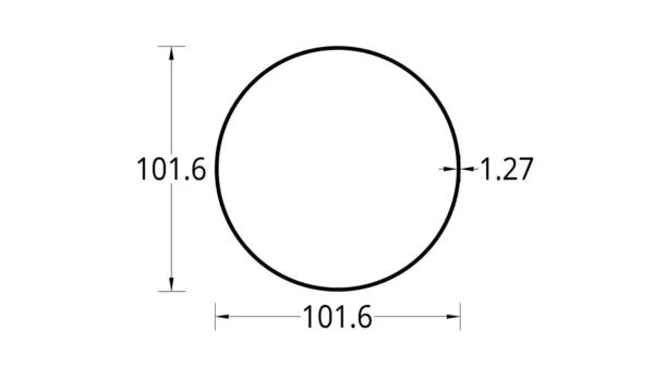 TUBO DE RIEGO (4)” (101.6) mm ESPESOR 1.27 mm.