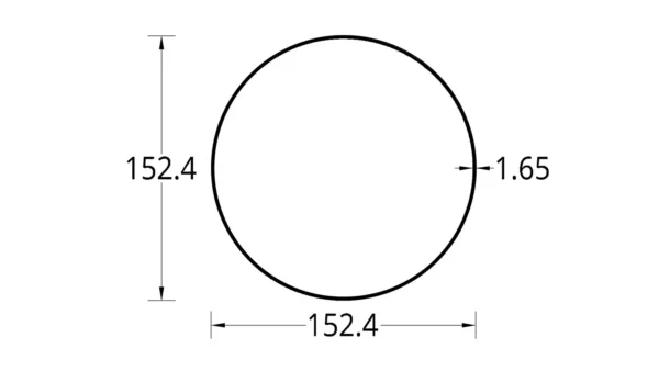 TUBO DE RIEGO DE 6″ (152.4) mm. ESPESOR 1.65 mm.