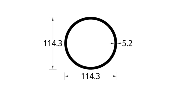 TUBO CIRCULAR (4 1/2)” (114.3) mm. ESPESOR 5.20 mm.