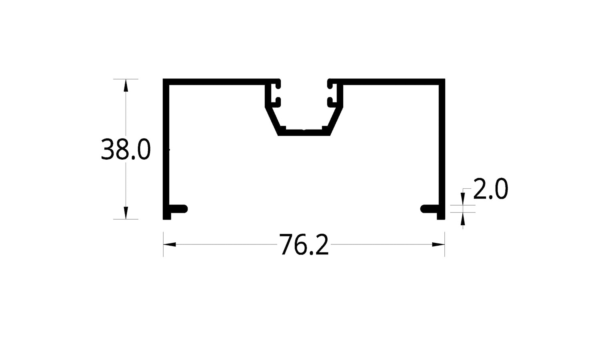 VERTICAL CENTRADO S202/3 X 1½ (76.2 X 38) mm. ESPESOR 1.5 mm.