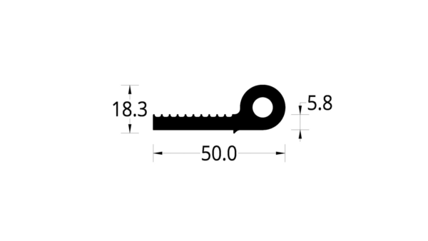 BISAGRA TUBULAR ESTRIADA (50 X 18.3) mm.