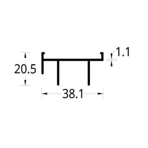 CABEZAL DOS RIELES VC 4025/3825 (38.1 X 20.5) mm.