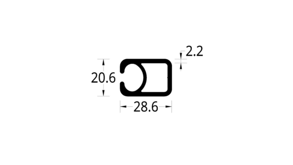 PORTATELA PARA MUEBLES DE ALUMINIO (28.6 X 20.6) mm.