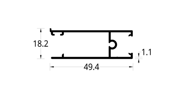 HORIZONTAL INFERIOR P.C. 2044/744 (49.4 X 18.2) mm.