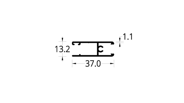 HORIZONTAL INFERIOR ASTRAL 1.6 (37 X 13.2) mm.