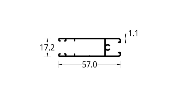HORIZONTAL INFERIOR ASTRAL 1.8/2.0 (57 X 17.2) mm.
