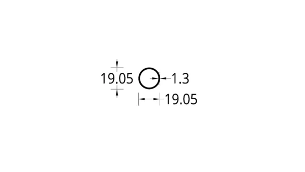 TUBO CIRCULAR (3/4)” (19.05) mm. ESPESOR 1.25 mm.