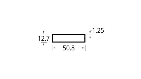 TUBULAR (2 X 1/2)” (50.8 X 12.7) mm. ESPESOR 1.25 mm.