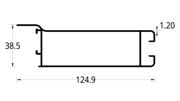 VERTICAL REFORZADO SIDERAL 2.4 (124.9 X 38.5) mm.