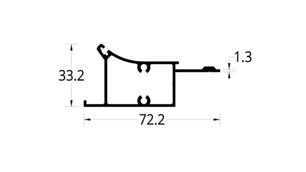 HORIZONTAL INFERIOR VENTILACION FACHADA MAXIVENT (72.2 X 33.2) mm.