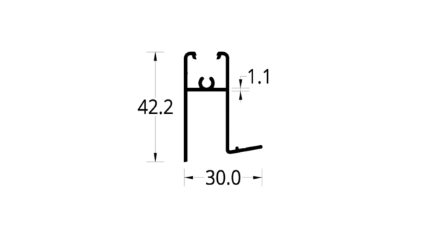 HORIZONTAL INFERIOR FIJO ASTRAL 1.7 (30 X 42.2) mm.