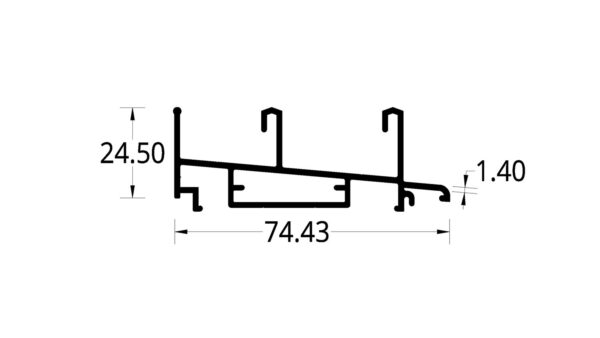 MARCO PERIMETRAL TUBULAR COLOSAL 345 (74.43 X 28) mm