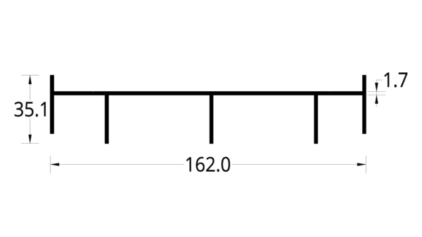 CABEZAL DE TRES RIELES P.C. 2038 PLUS/7038 (162 X 35.1) mm.