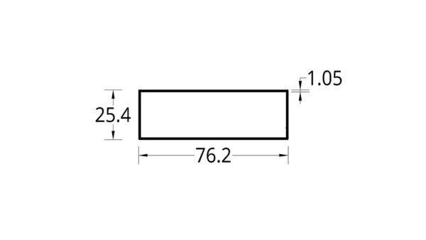 TUBULAR (3 X 1)”  (76.2 X 25.4)  mm. ESPESOR 1.05 mm.