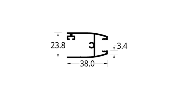 HORIZONTAL SUPERIOR CURVO P.C. 2025/8025 (38 X 23.8) mm.