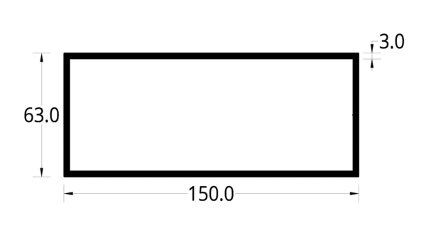 TUBULAR (6 X 2 1/2)”  (150 X 63) ESPESOR 3 mm.