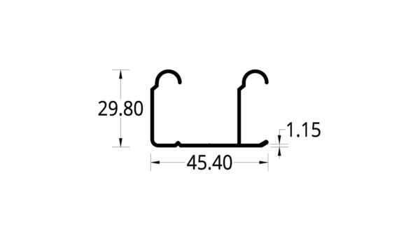 RIEL DE CLOSET DOBLE VIA (45.4 X 29.80) mm.