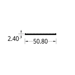 PLATINA DE ALUMINIO RANURADA (2)”  (50.80 X 2.40) mm.