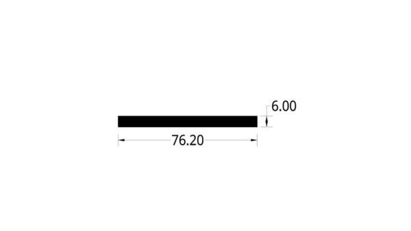 PLATINA DE ALUMINIO (3 X1/4)”  (76.2 X 6) mm.
