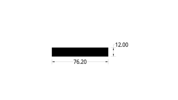PLATINA DE ALUMINIO (3 X 1/2)”  (76.2 X 12) mm.