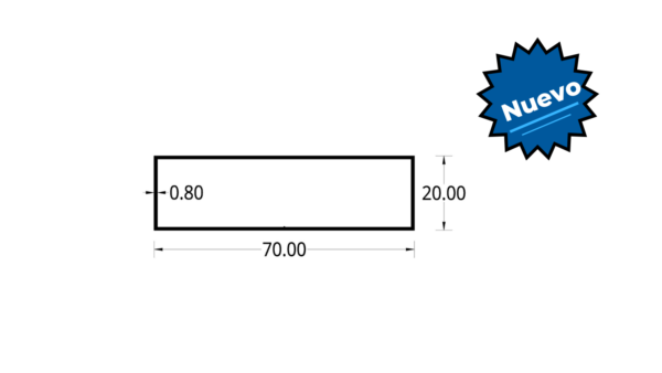 CODAL BOQUILLERA     (2,75 X 0.78)” (70.00 X 20.00)mm ESPESOR 0.80 mm.